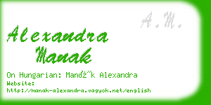 alexandra manak business card